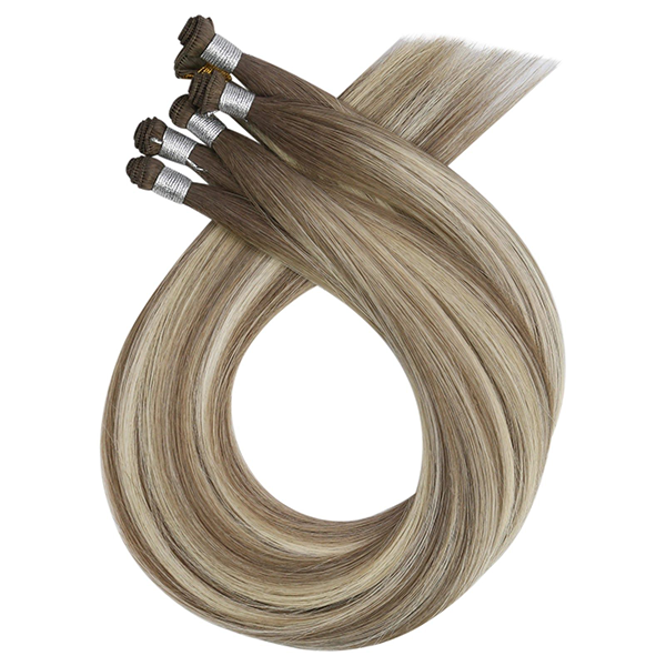 One Donor Hand Tied Hair Extensions Double Drawn Virgin Human Hair 
