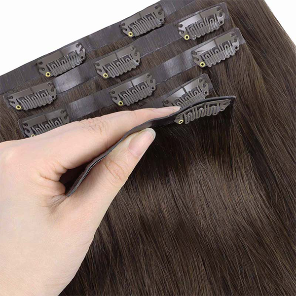 Wholesale 100% Natural Straight Invisible Seamless Clip Hair 