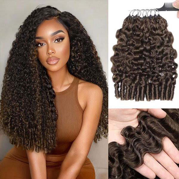 Burmese Curly Bundles String Feather Crochet Braids Human Hair 