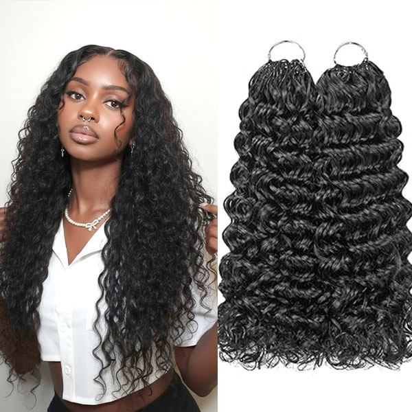 Gogo Curly Human Hair Pre Looped Crochet Hair