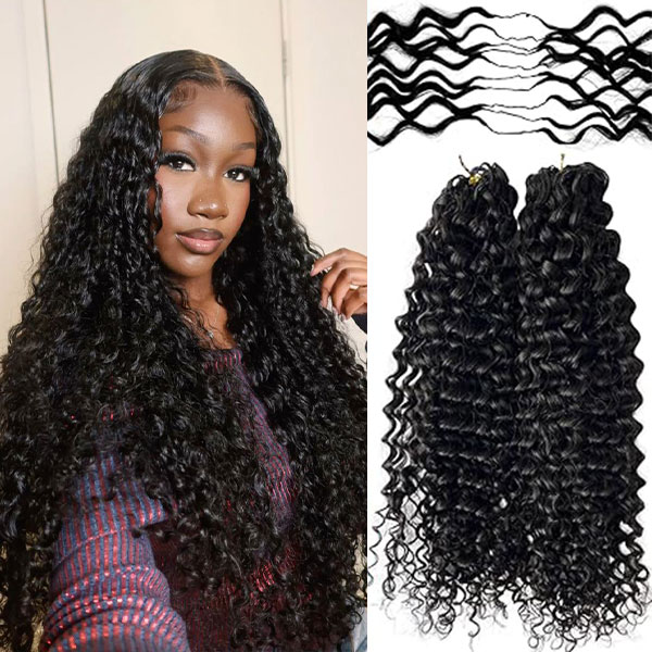 Quick Installation Seamless Pre-looped Crochet Water Wave Hair 