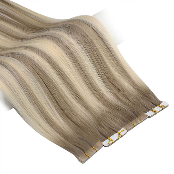 Wholesale Silky Straight Virgin Hair Invisible Tape in Human Hair Extensions Balayage