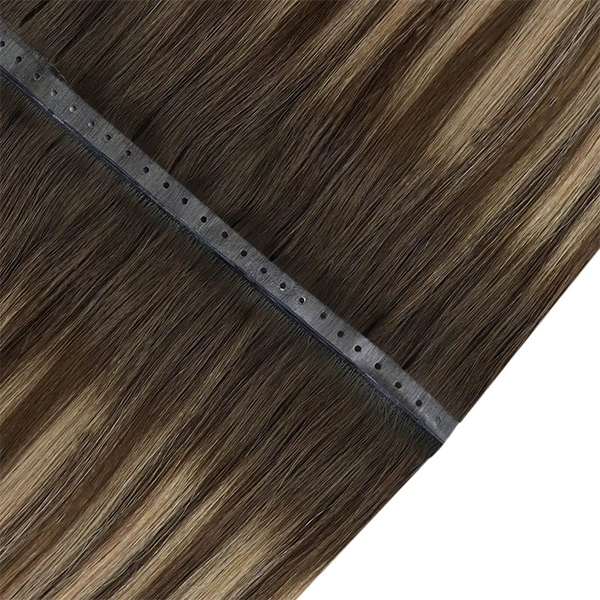 Invisible Hole Tab Butterfly  Weft Virgin Hair Salon Grade Color Customized Human Hair Extension