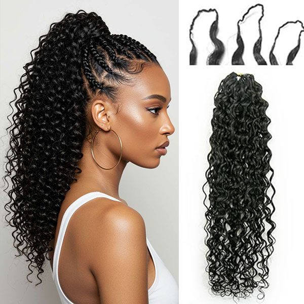 Seamless Crochet Human Hair Extension Spanish Curly Hair