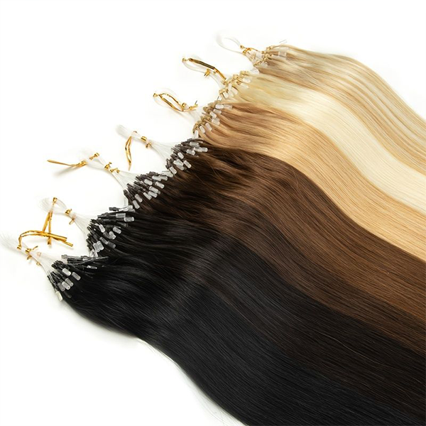 Loops Micro Ring Beads Human Hair Extensions Silky Straight