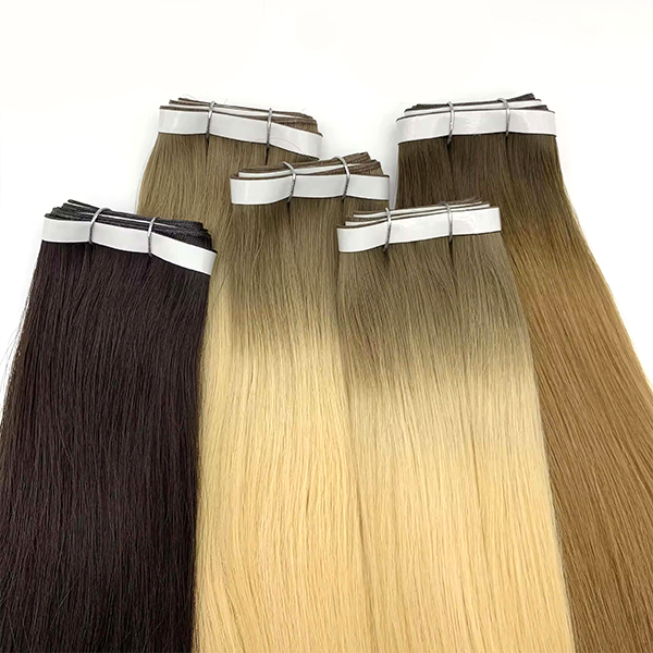 Virgin Human Hair Silky Straight Double Drawn Invisible Long Tape PU Weft 