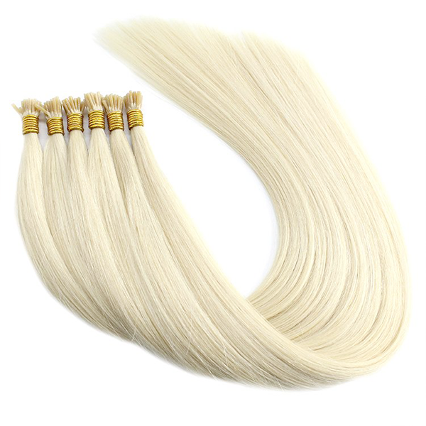 Platinum I Tips Hair Extensions Double Drawn Virgin Human Realistic Stick Tip Hair