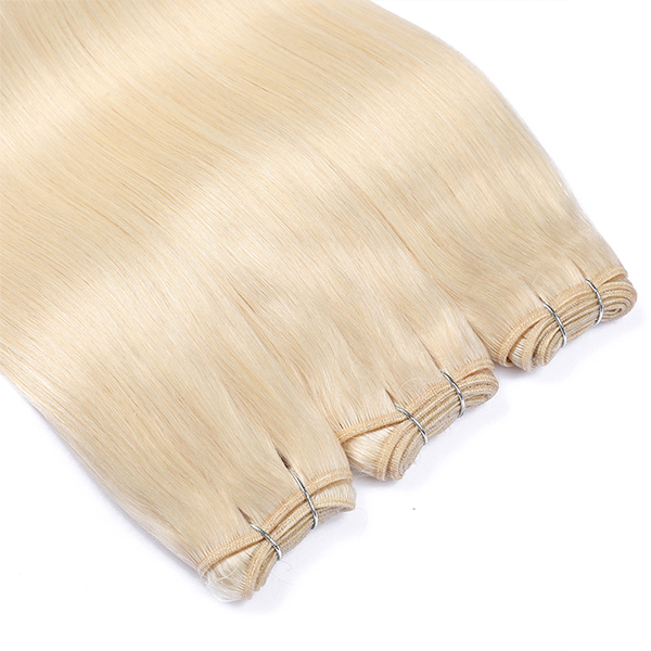 Platinum Blonde Cuticle Aligned 50g/piece Machine Weft Hair Extension