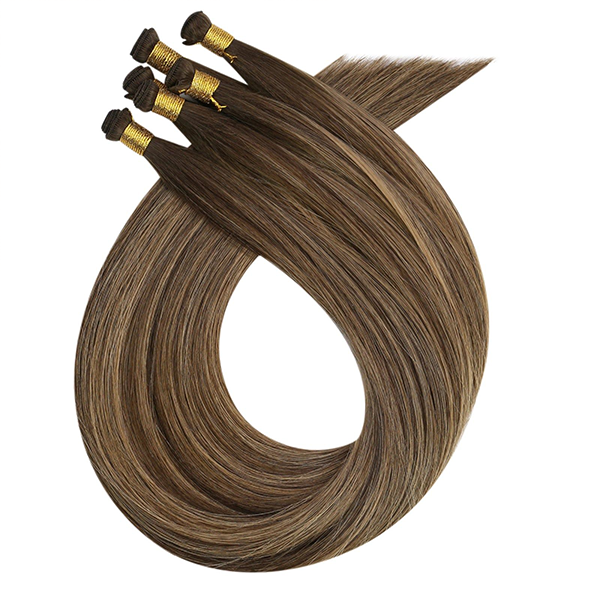 100% Human Hair Extensions Double Drawn Invisible Hand Tied Extensions for Thin Hair