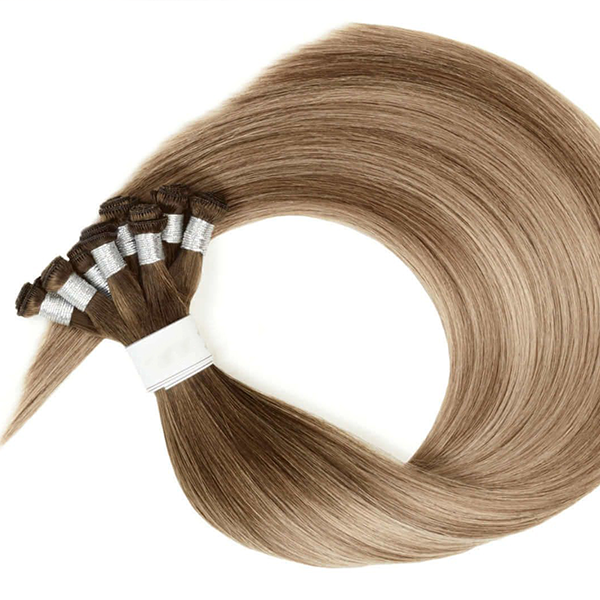 Russian Hand Tied Hair Extension with Thick Ends Invisible Weft Hair