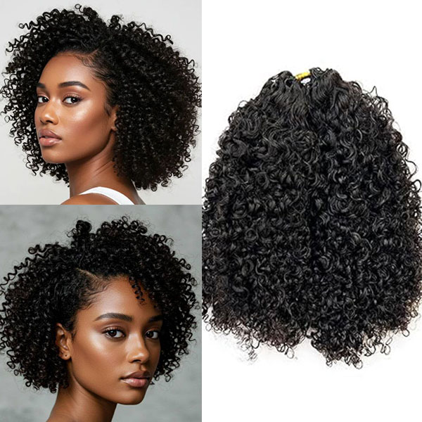 Invisible String Design Pre Looped Crochet Human Hair Kinky Curly